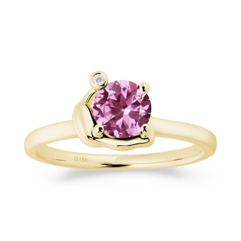 Minimalist Snail Inspired Pink Sapphire Ring - LUO Jewelry #metal_18k yellow gold