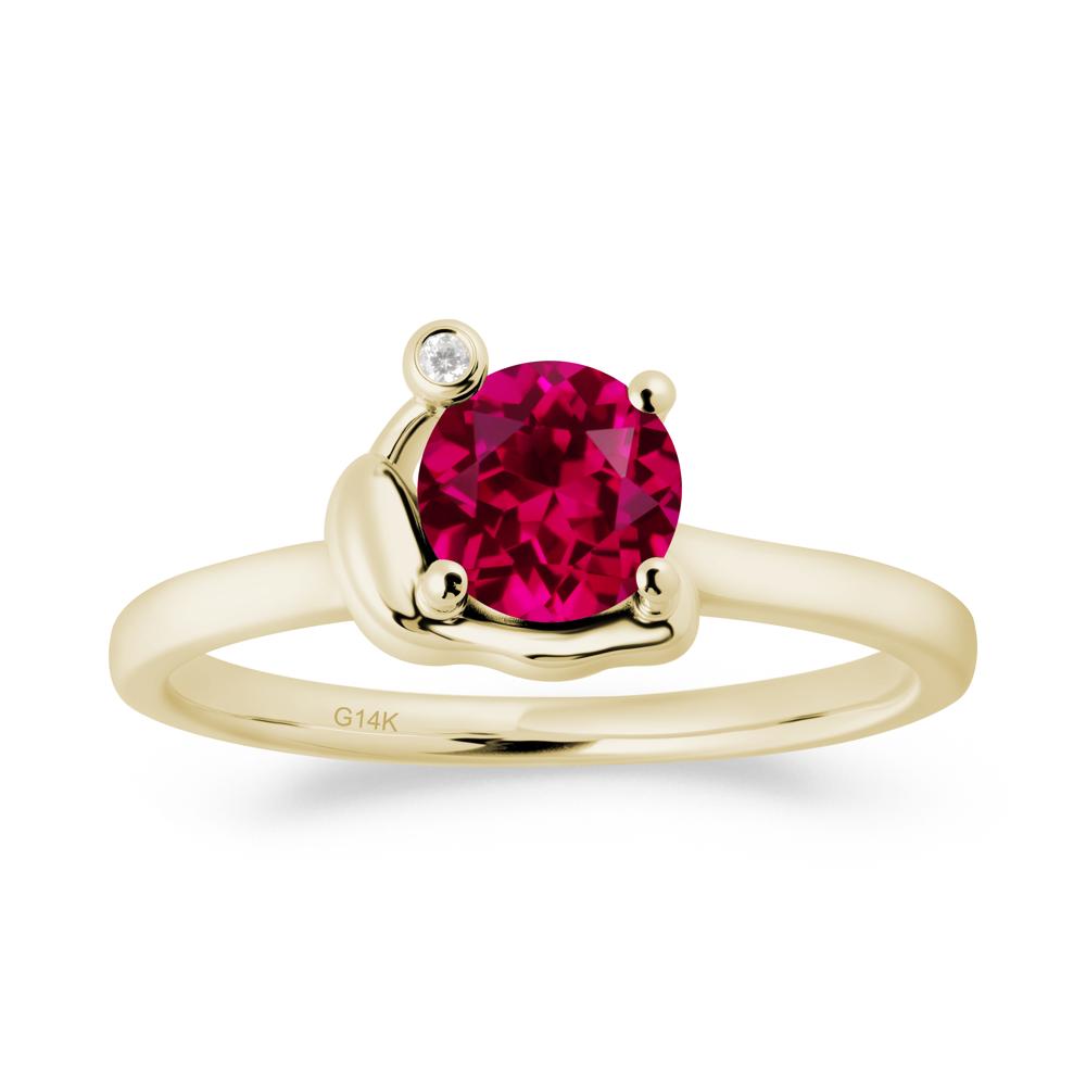 Minimalist Snail Inspired Ruby Ring - LUO Jewelry #metal_14k yellow gold