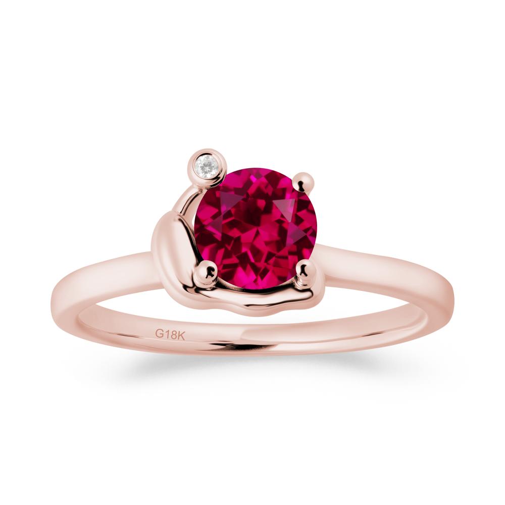 Minimalist Snail Inspired Ruby Ring - LUO Jewelry #metal_18k rose gold