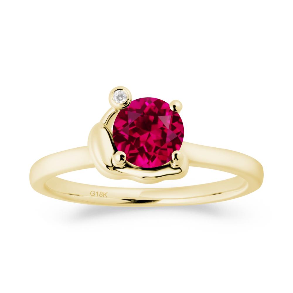Minimalist Snail Inspired Ruby Ring - LUO Jewelry #metal_18k yellow gold