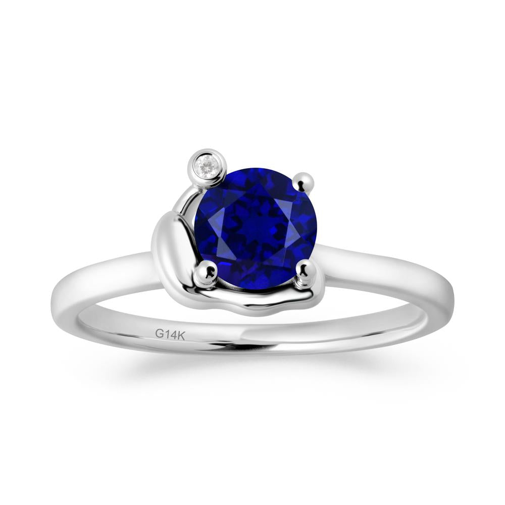 Snail Inspired Sapphire Ring - LUO Jewelry #metal_14k white gold
