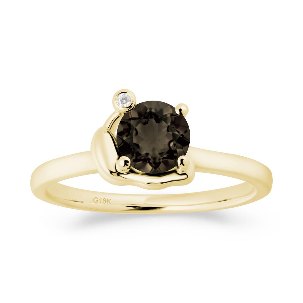 Snail Inspired Smoky Quartz Ring - LUO Jewelry #metal_18k yellow gold