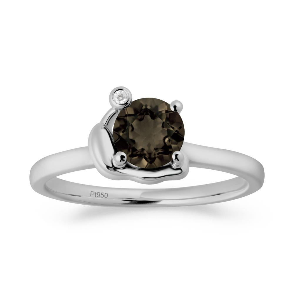 Snail Inspired Smoky Quartz Ring - LUO Jewelry #metal_platinum