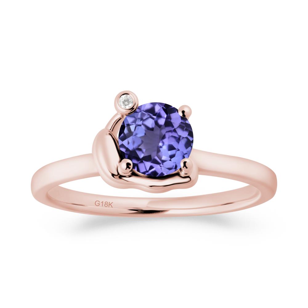 Minimalist Snail Inspired Tanzanite Ring - LUO Jewelry #metal_18k rose gold