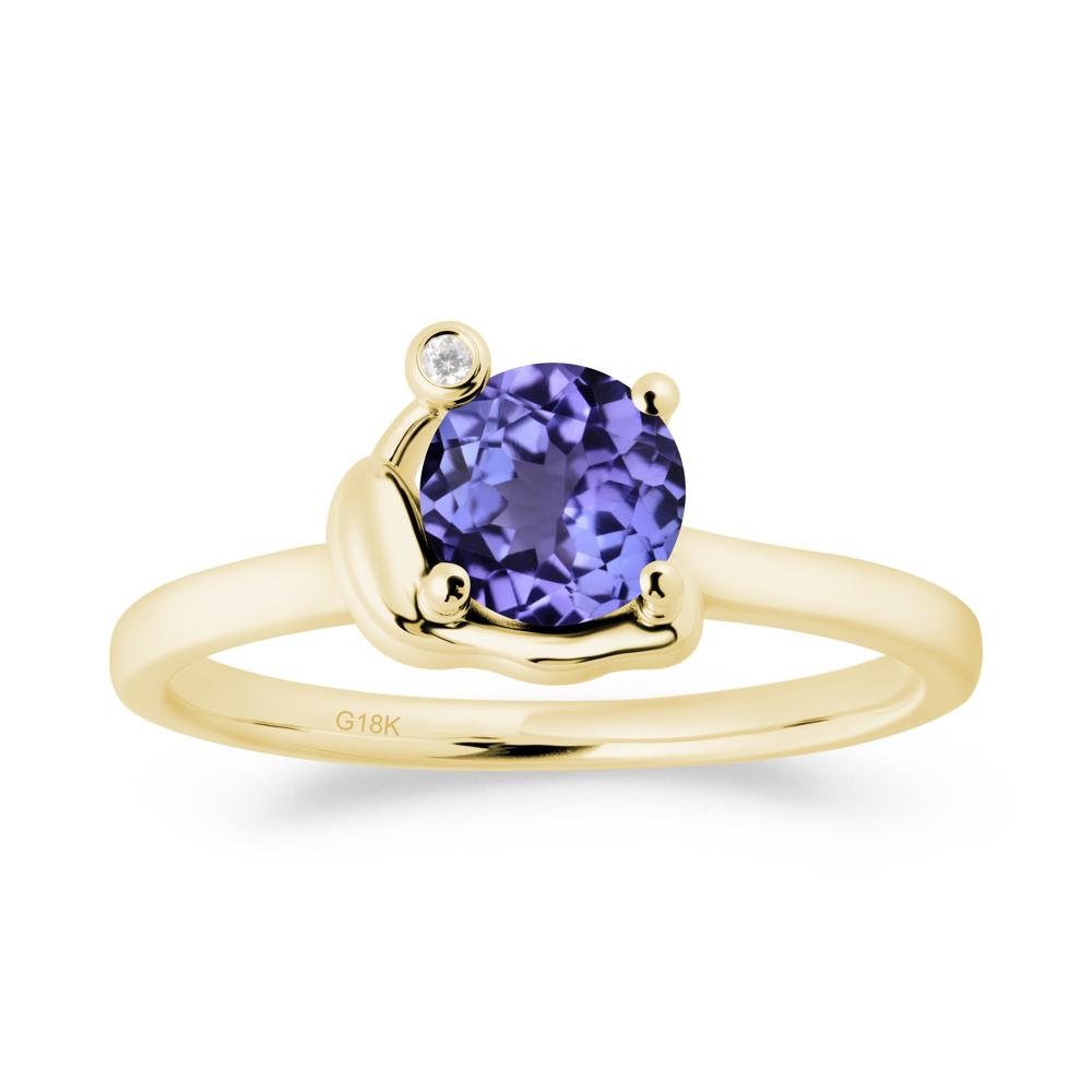 Minimalist Snail Inspired Tanzanite Ring - LUO Jewelry #metal_18k yellow gold