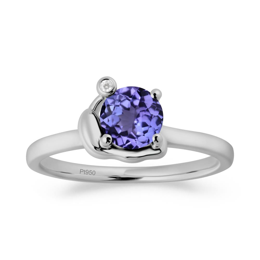 Minimalist Snail Inspired Tanzanite Ring - LUO Jewelry #metal_platinum