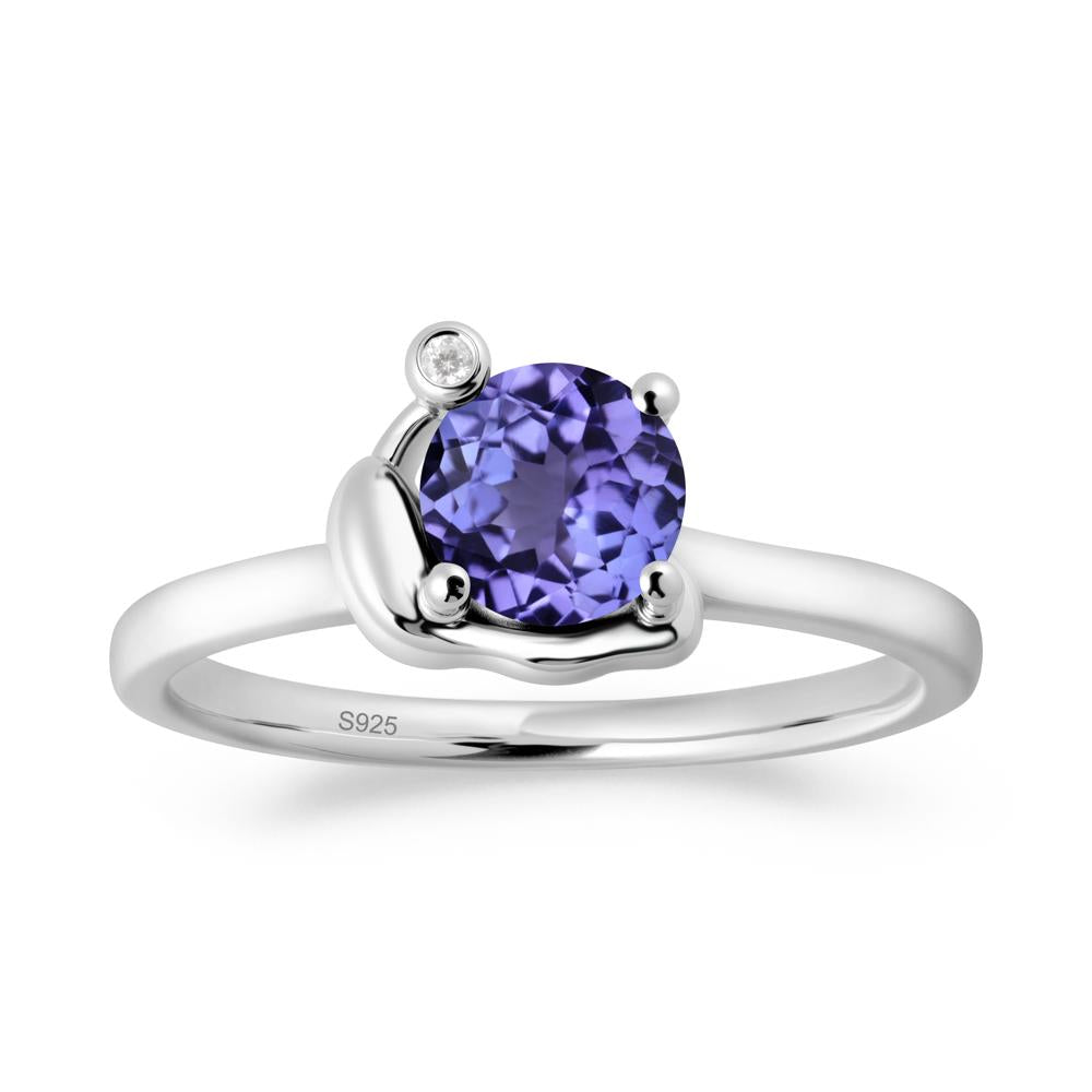Minimalist Snail Inspired Tanzanite Ring - LUO Jewelry #metal_sterling silver