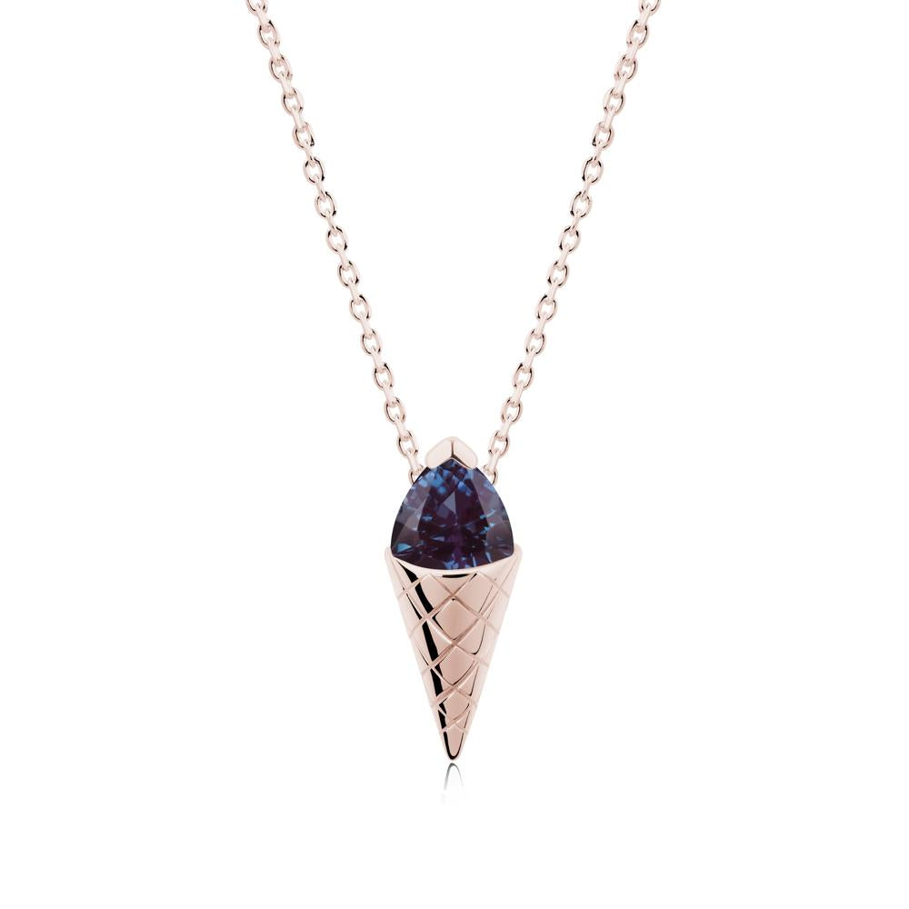 Creative Trillion Cut Alexandrite Necklace - LUO Jewelry #metal_14k rose gold