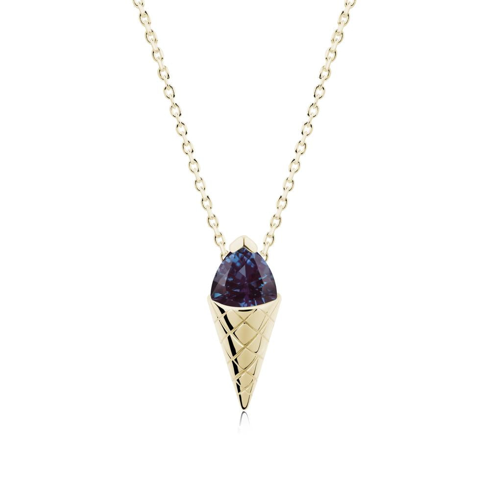 Creative Trillion Cut Alexandrite Necklace - LUO Jewelry #metal_14k yellow gold