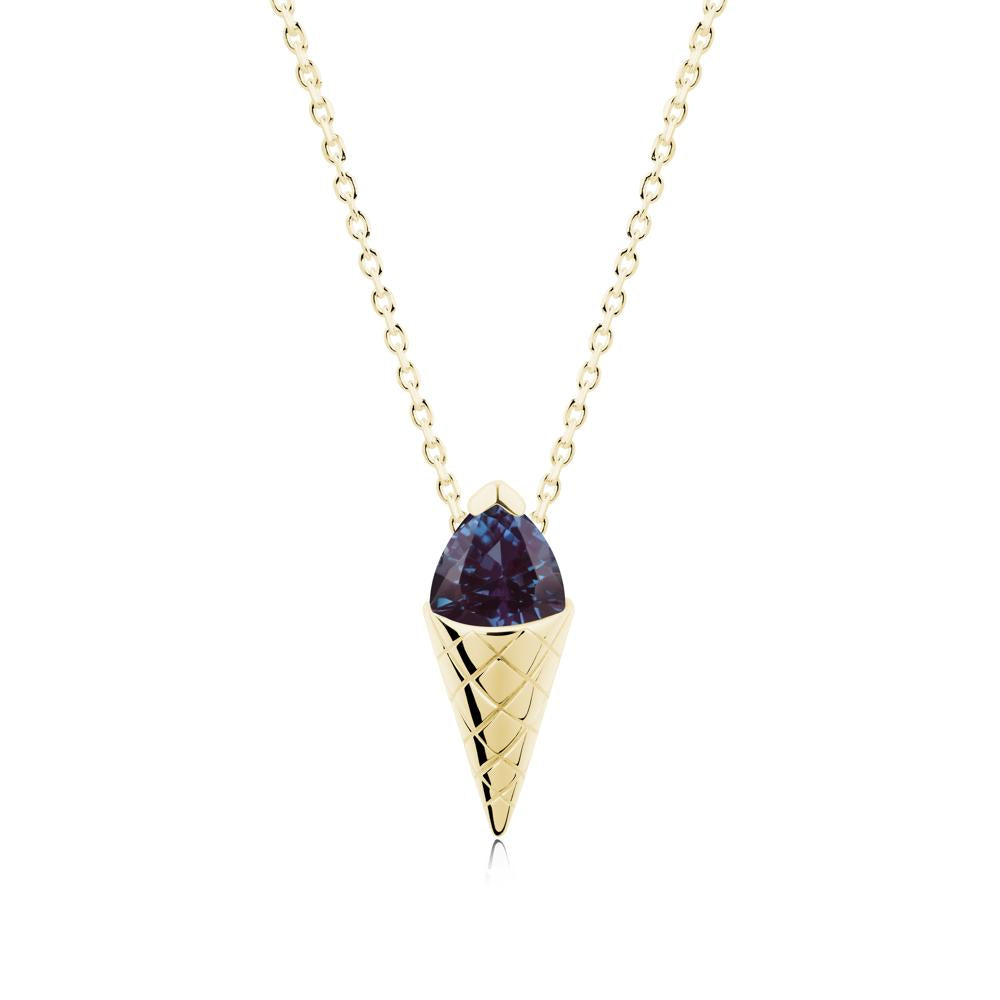 Creative Trillion Cut Alexandrite Necklace - LUO Jewelry #metal_18k yellow gold