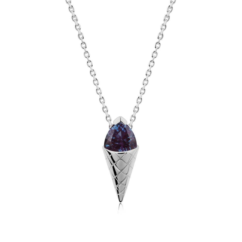 Creative Trillion Cut Alexandrite Necklace - LUO Jewelry #metal_platinum