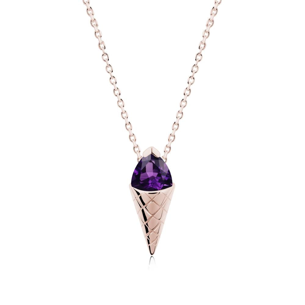 Ice Cream Inspired Amethyst Pendant - LUO Jewelry #metal_14k rose gold