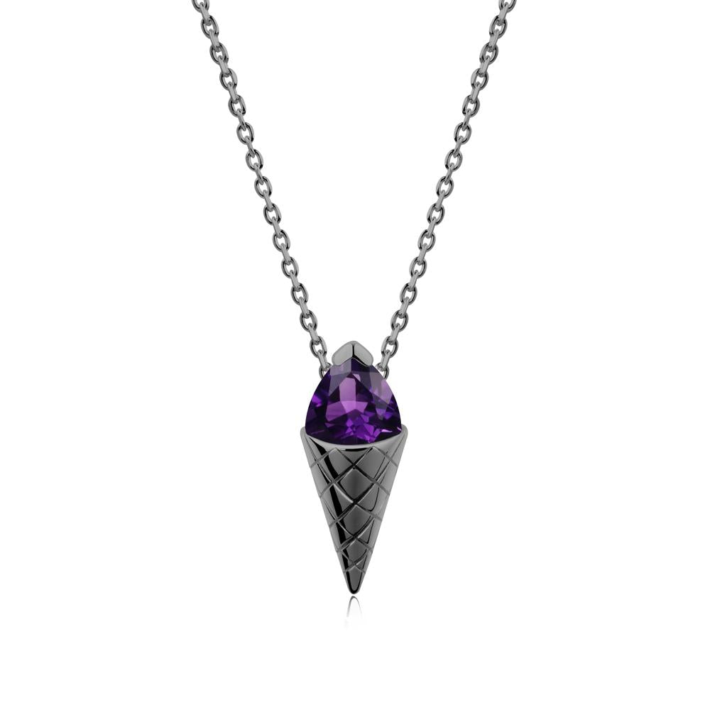 Ice Cream Inspired Amethyst Pendant - LUO Jewelry #metal_black finish sterling silver