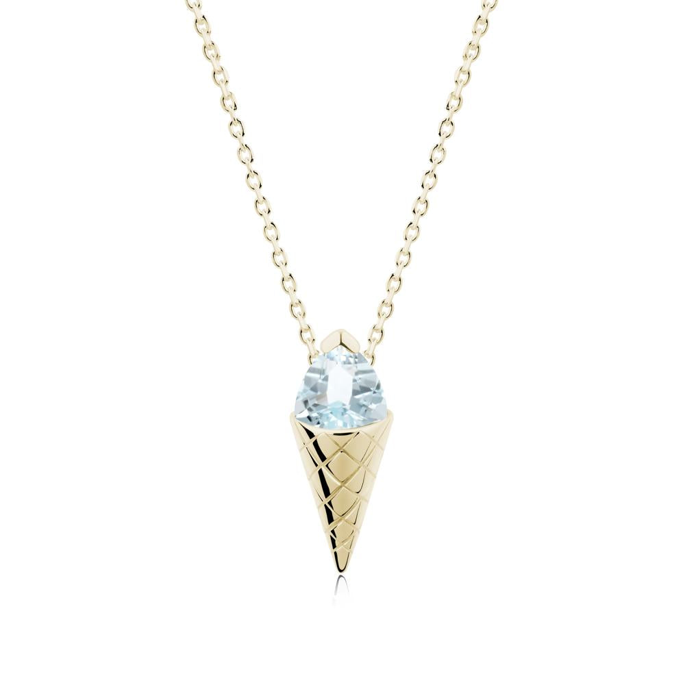 Ice Cream Inspired Aquamarine Pendant - LUO Jewelry #metal_14k yellow gold
