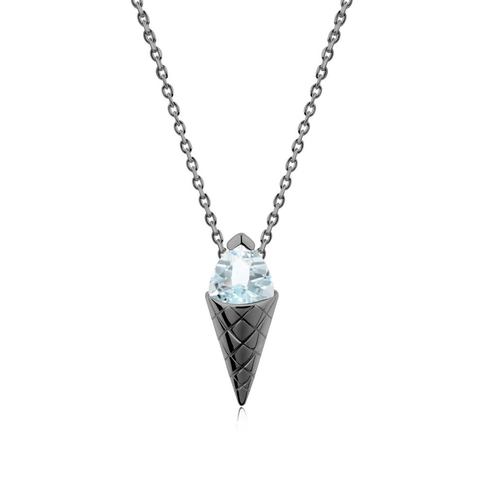 Ice Cream Inspired Aquamarine Pendant - LUO Jewelry #metal_black finish sterling silver