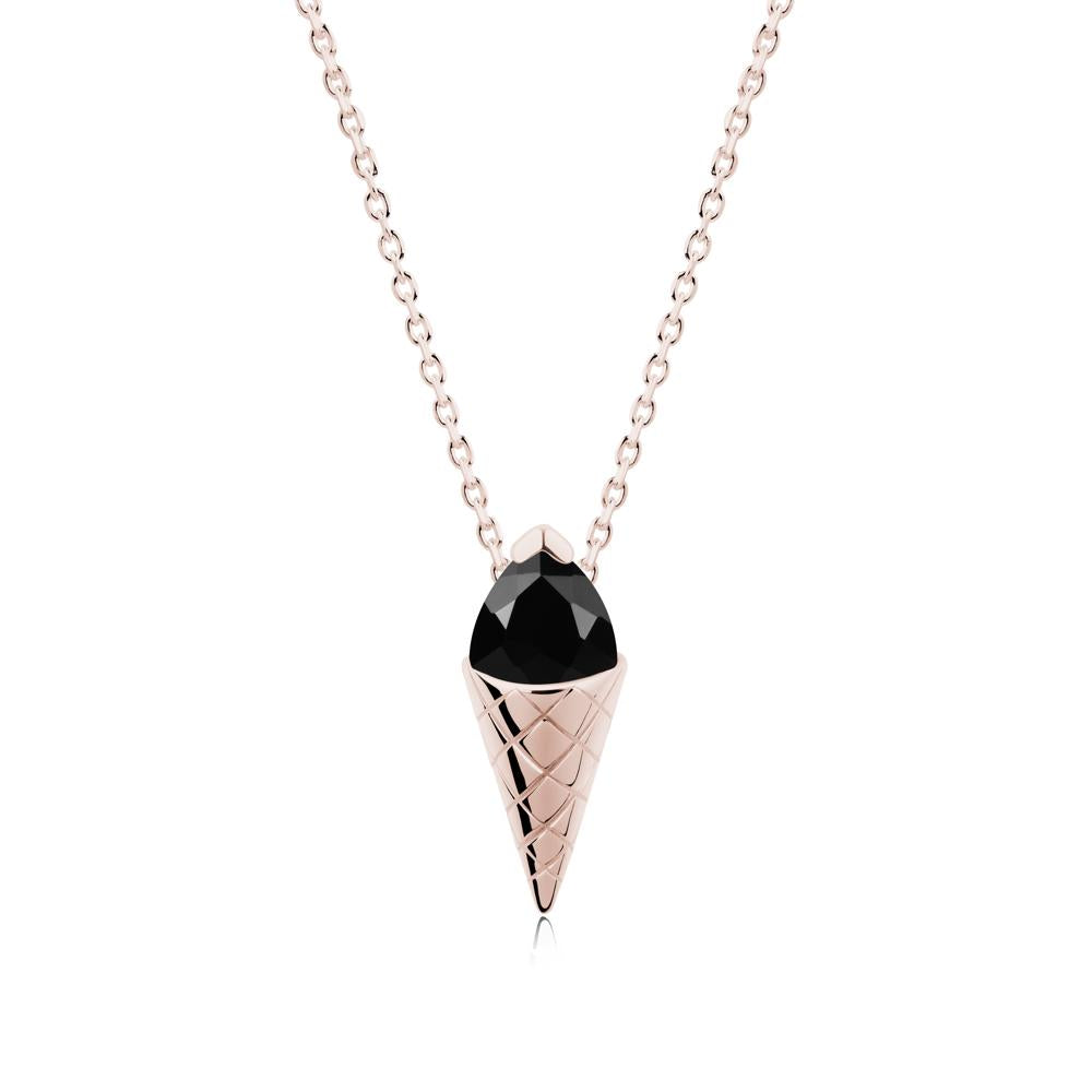 Ice Cream Inspired Black Spinel Pendant - LUO Jewelry #metal_14k rose gold