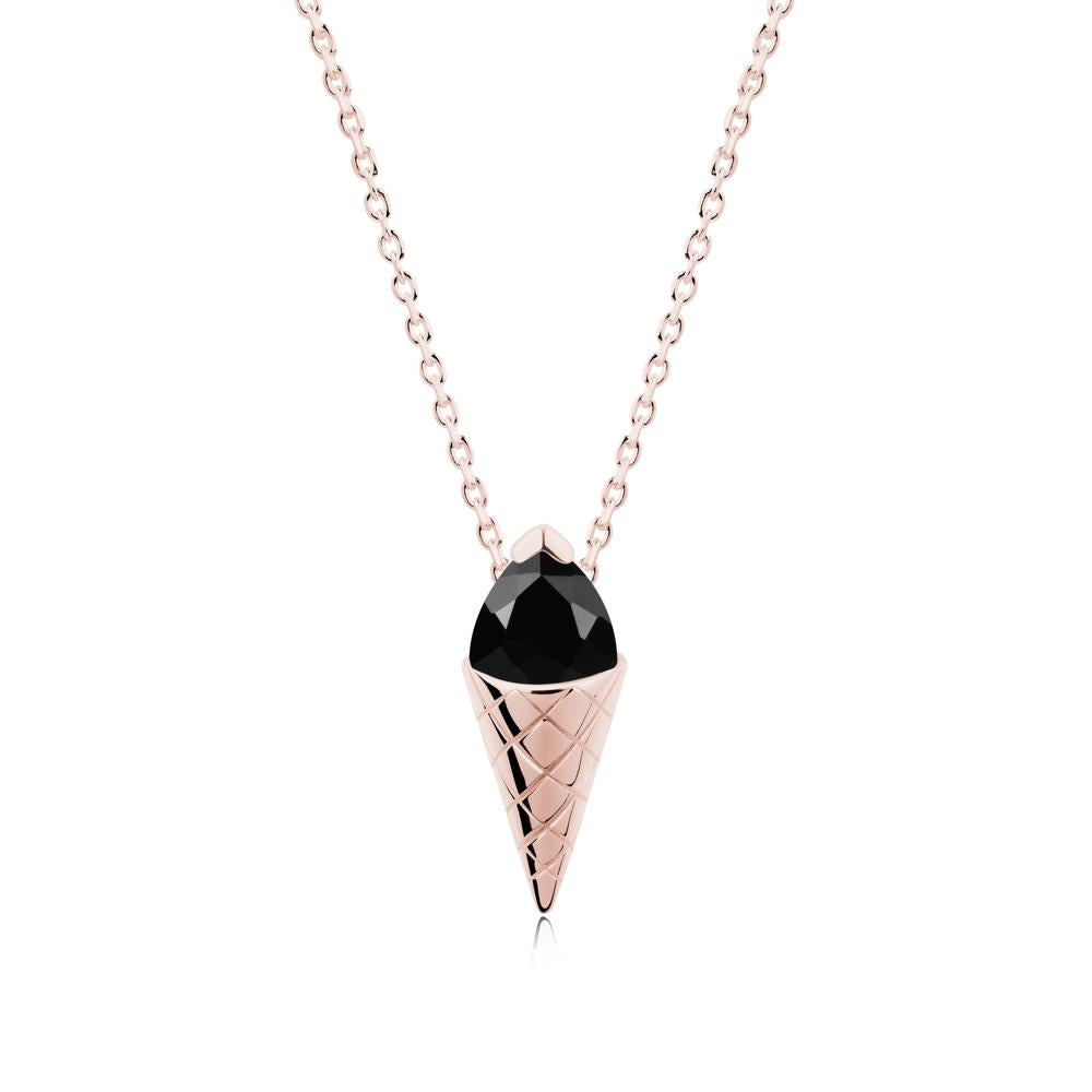 Ice Cream Inspired Black Spinel Pendant - LUO Jewelry #metal_18k rose gold