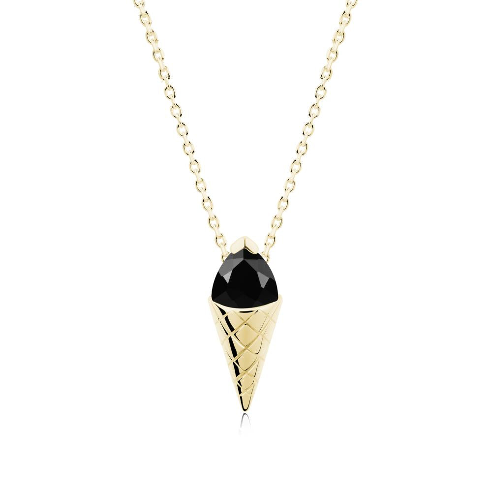 Ice Cream Inspired Black Spinel Pendant - LUO Jewelry #metal_18k yellow gold