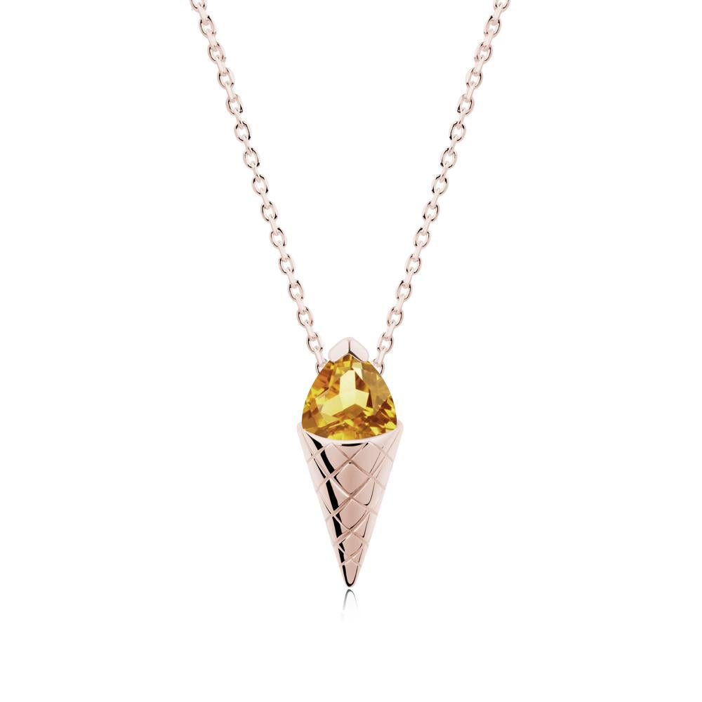 Ice Cream Inspired Citrine Pendant - LUO Jewelry #metal_14k rose gold
