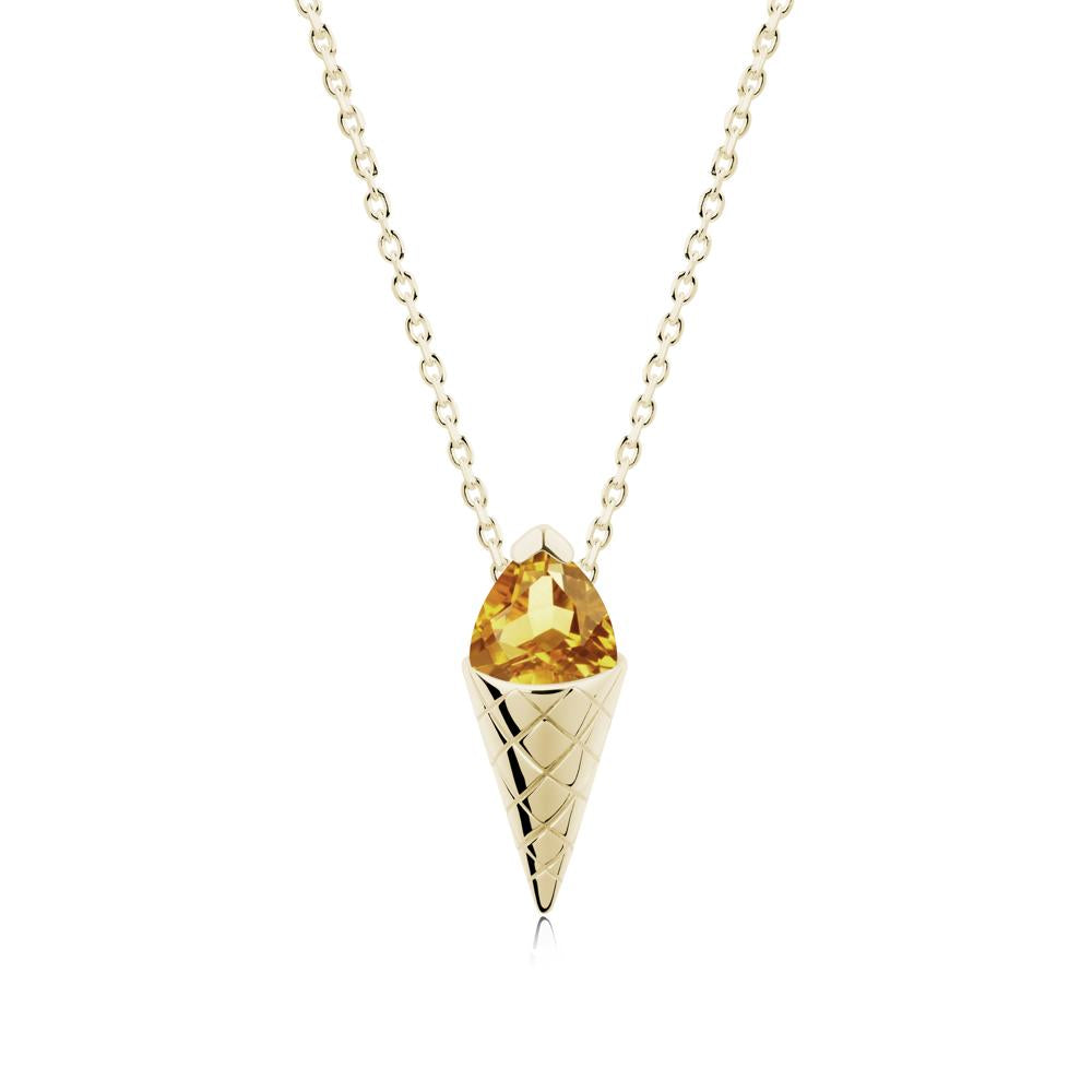 Ice Cream Inspired Citrine Pendant - LUO Jewelry #metal_14k yellow gold