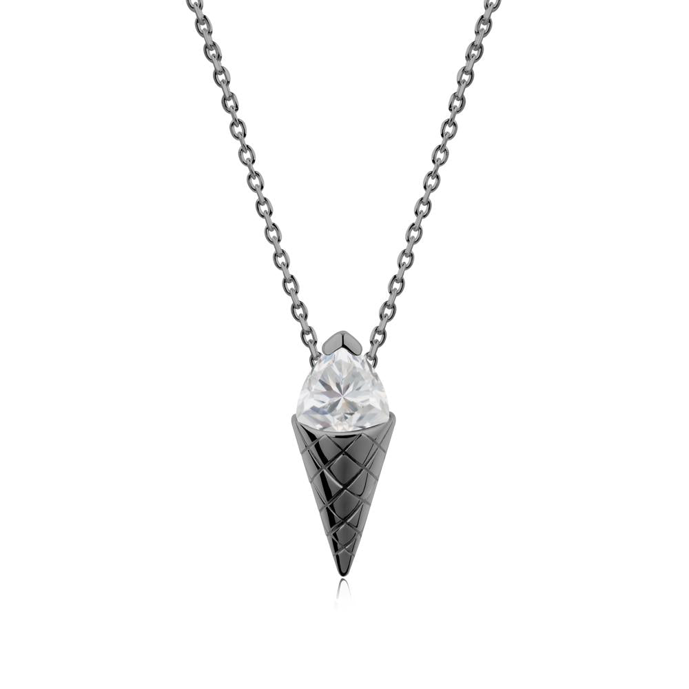 Ice Cream Inspired Cubic Zirconia Pendant - LUO Jewelry #metal_black finish sterling silver