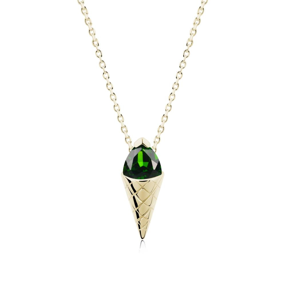 Creative Trillion Cut Diopside Necklace - LUO Jewelry #metal_14k yellow gold