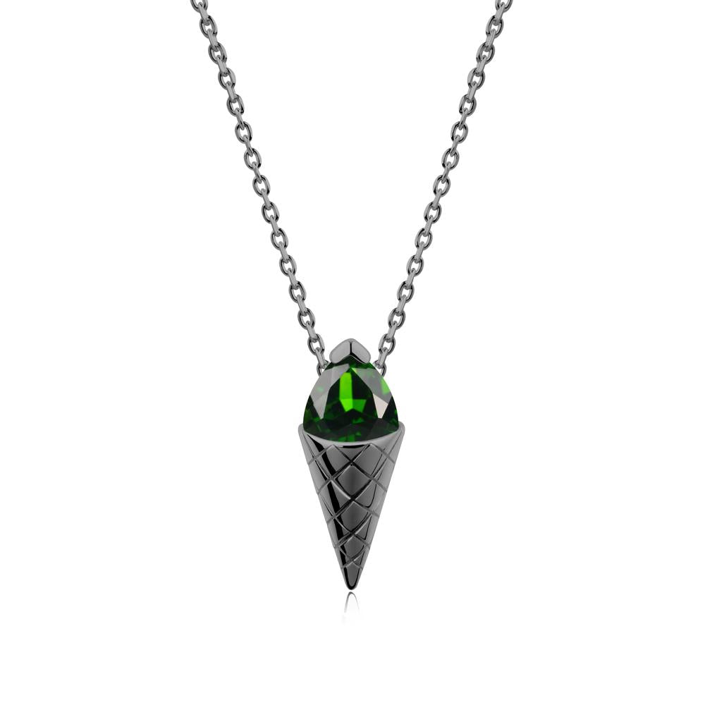 Creative Trillion Cut Diopside Necklace - LUO Jewelry #metal_black finish sterling silver