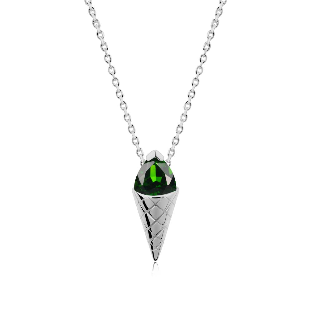 Creative Trillion Cut Diopside Necklace - LUO Jewelry #metal_platinum
