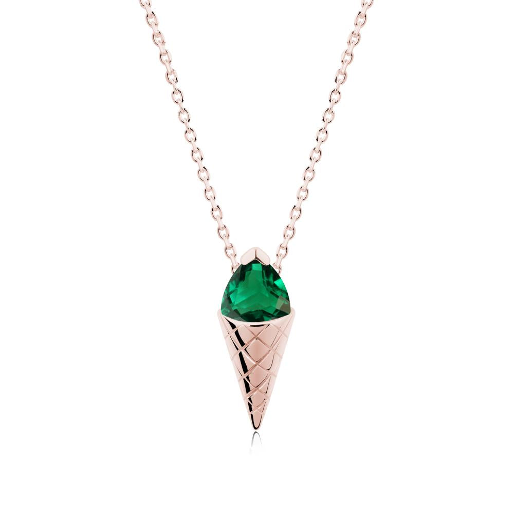 Creative Trillion Cut Emerald Necklace - LUO Jewelry #metal_18k rose gold