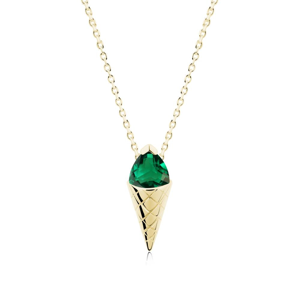 Creative Trillion Cut Emerald Necklace - LUO Jewelry #metal_18k yellow gold