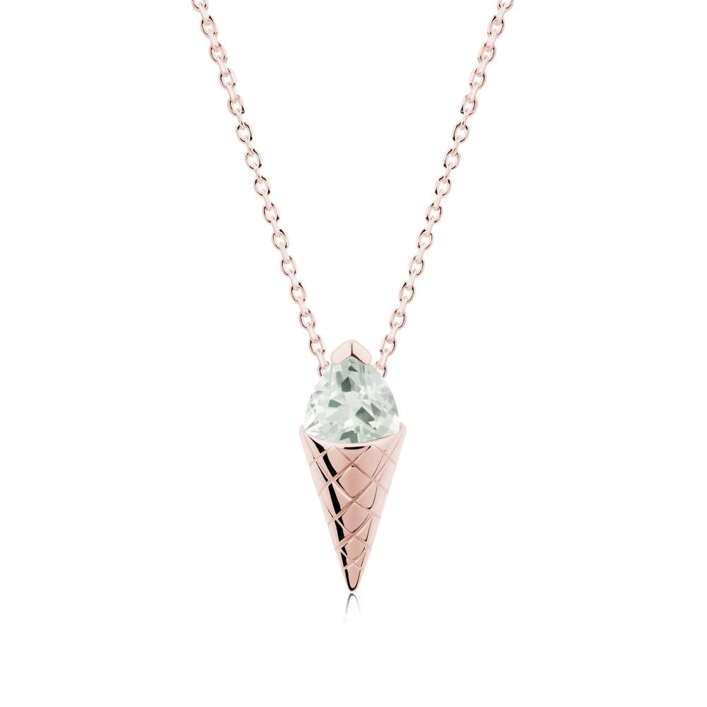 Creative Trillion Cut Green Amethyst Necklace - LUO Jewelry #metal_18k rose gold