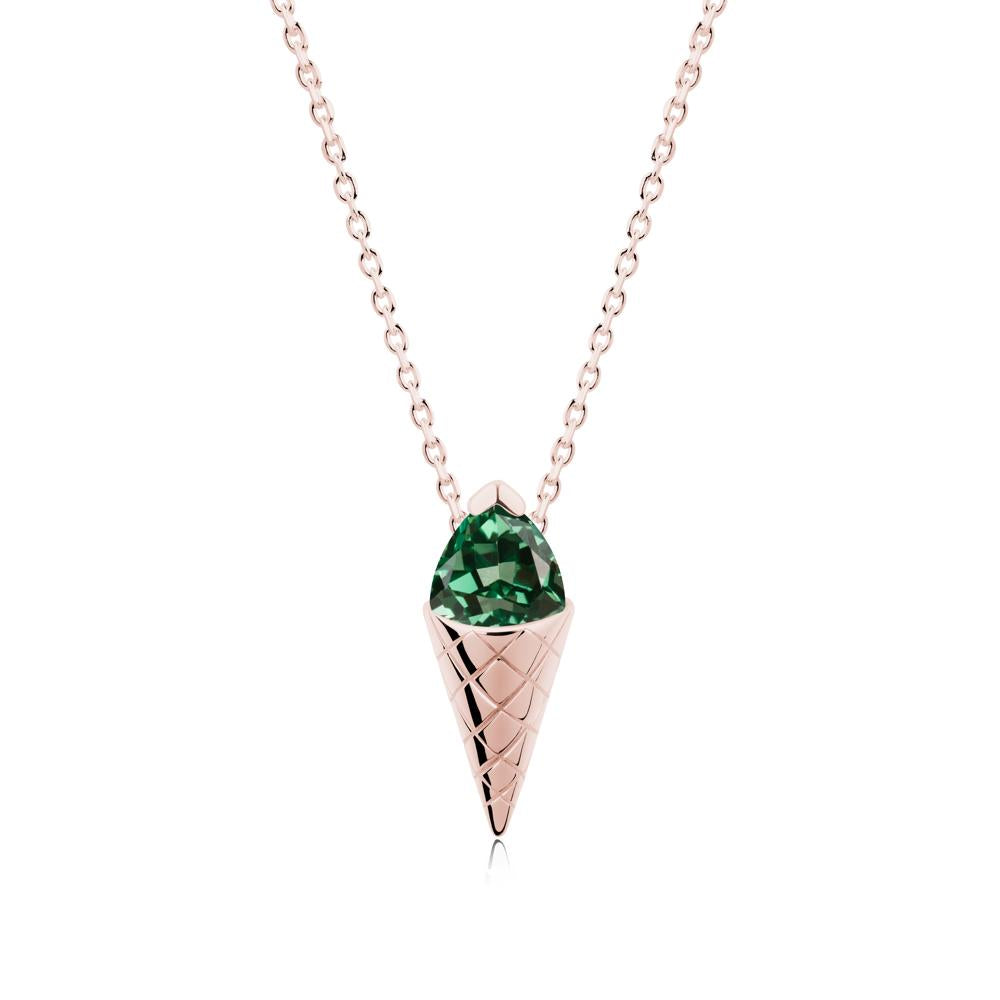 Creative Trillion Cut Green Sapphire Necklace - LUO Jewelry #metal_18k rose gold