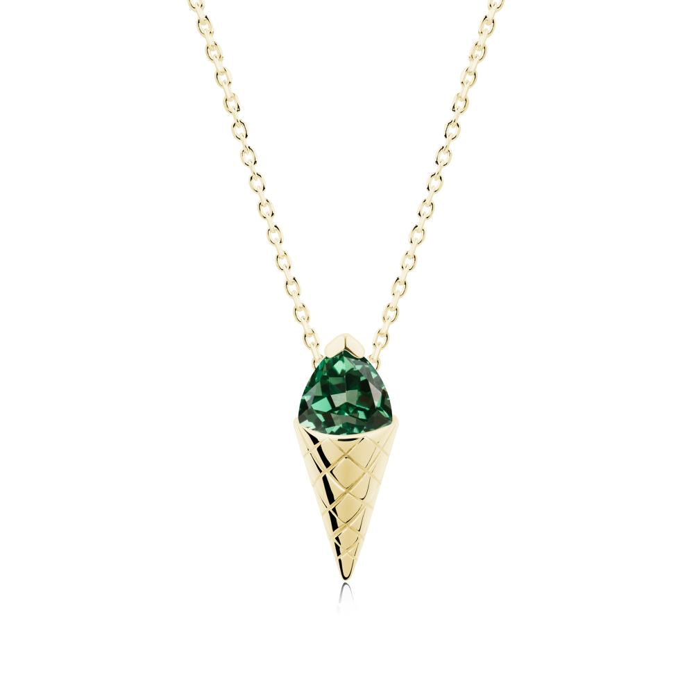 Creative Trillion Cut Green Sapphire Necklace - LUO Jewelry #metal_18k yellow gold
