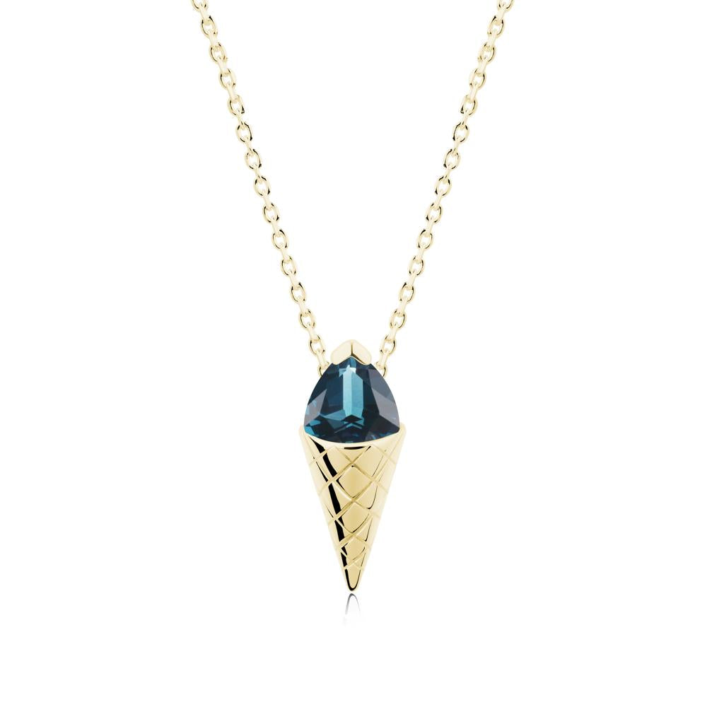 Creative Trillion Cut London Blue Topaz Necklace - LUO Jewelry #metal_18k yellow gold