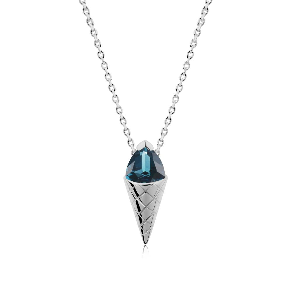 Creative Trillion Cut London Blue Topaz Necklace - LUO Jewelry #metal_platinum