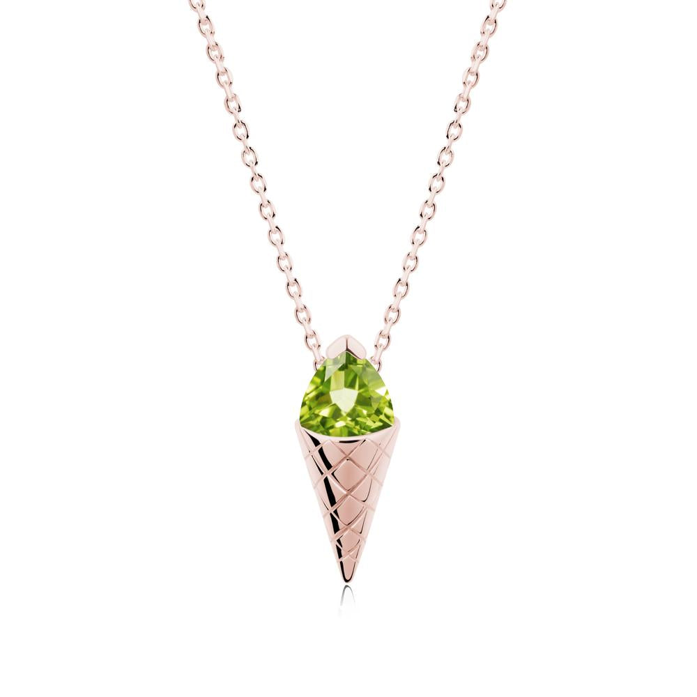 Creative Trillion Cut Peridot Necklace - LUO Jewelry #metal_18k rose gold