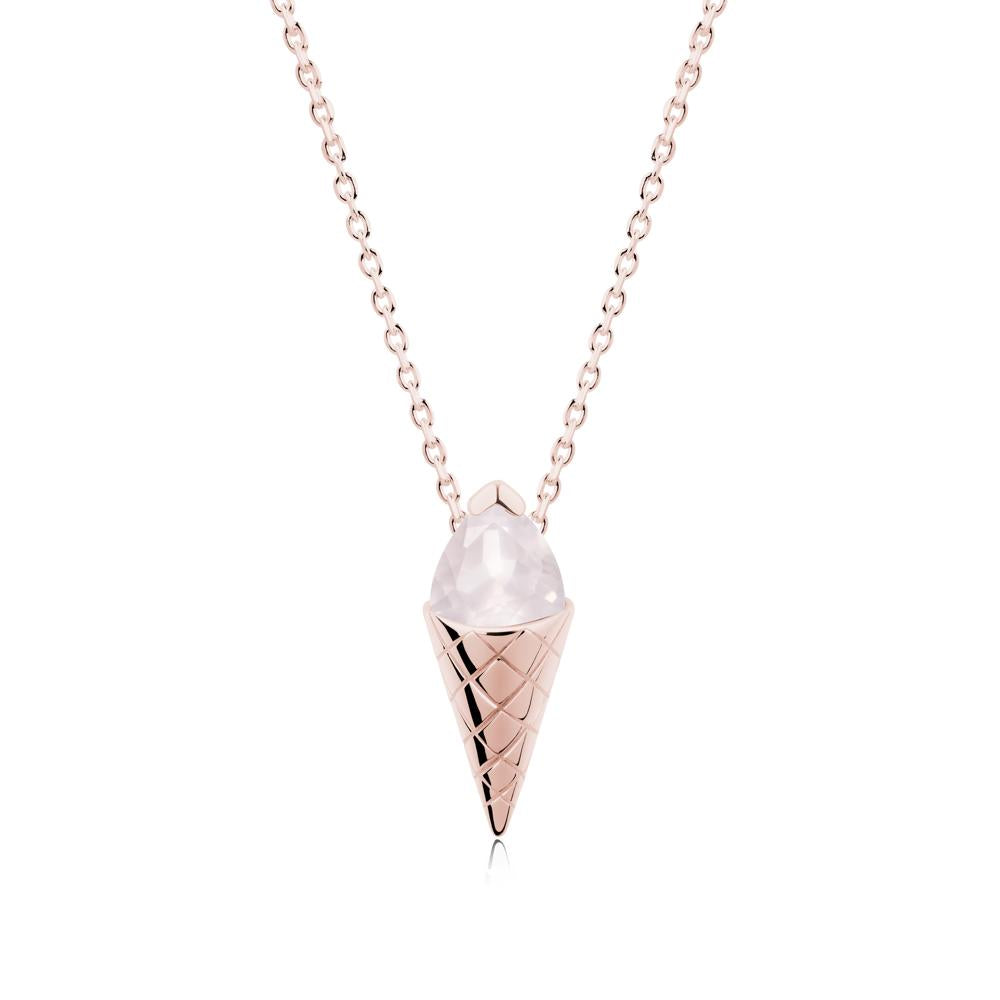 Ice Cream Inspired Rose Quartz Pendant - LUO Jewelry #metal_18k rose gold