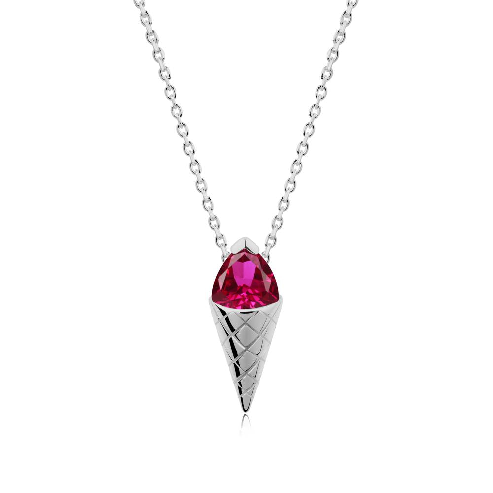 Creative Trillion Cut Ruby Necklace - LUO Jewelry #metal_platinum