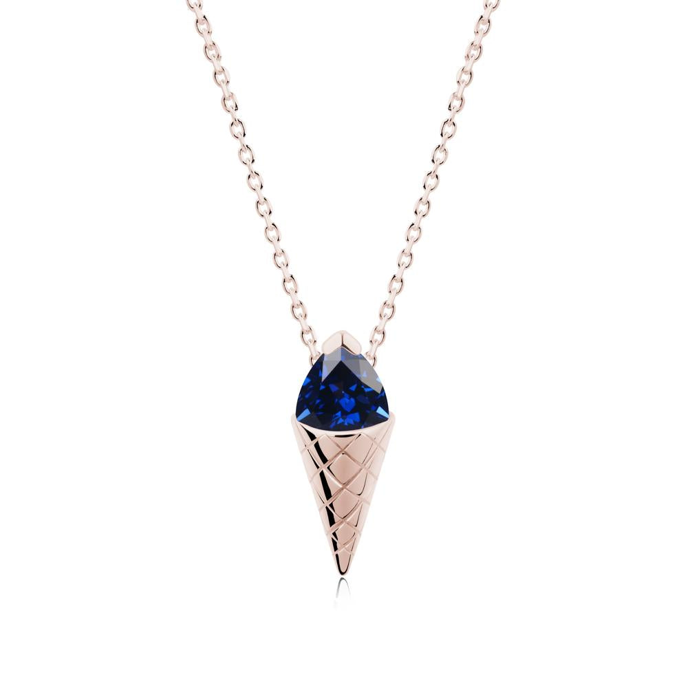 Creative Trillion Cut Sapphire Necklace - LUO Jewelry #metal_14k rose gold