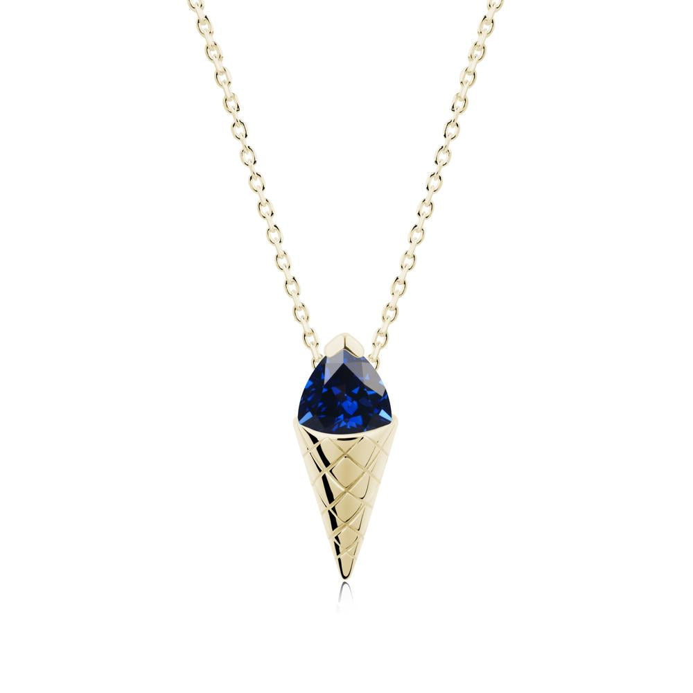 Creative Trillion Cut Sapphire Necklace - LUO Jewelry #metal_14k yellow gold