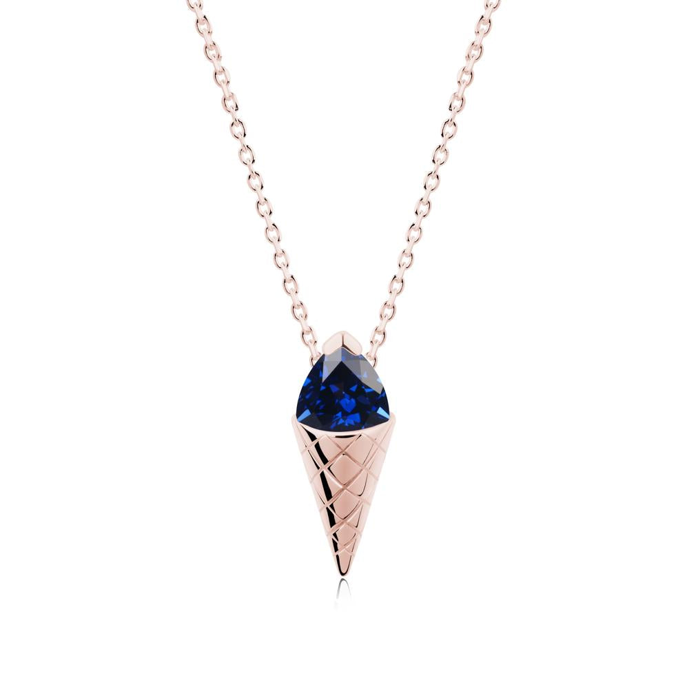 Creative Trillion Cut Sapphire Necklace - LUO Jewelry #metal_18k rose gold
