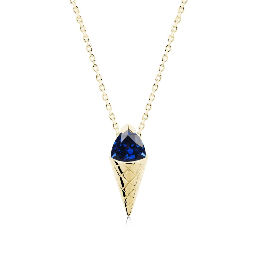 Creative Trillion Cut Sapphire Necklace - LUO Jewelry #metal_18k yellow gold