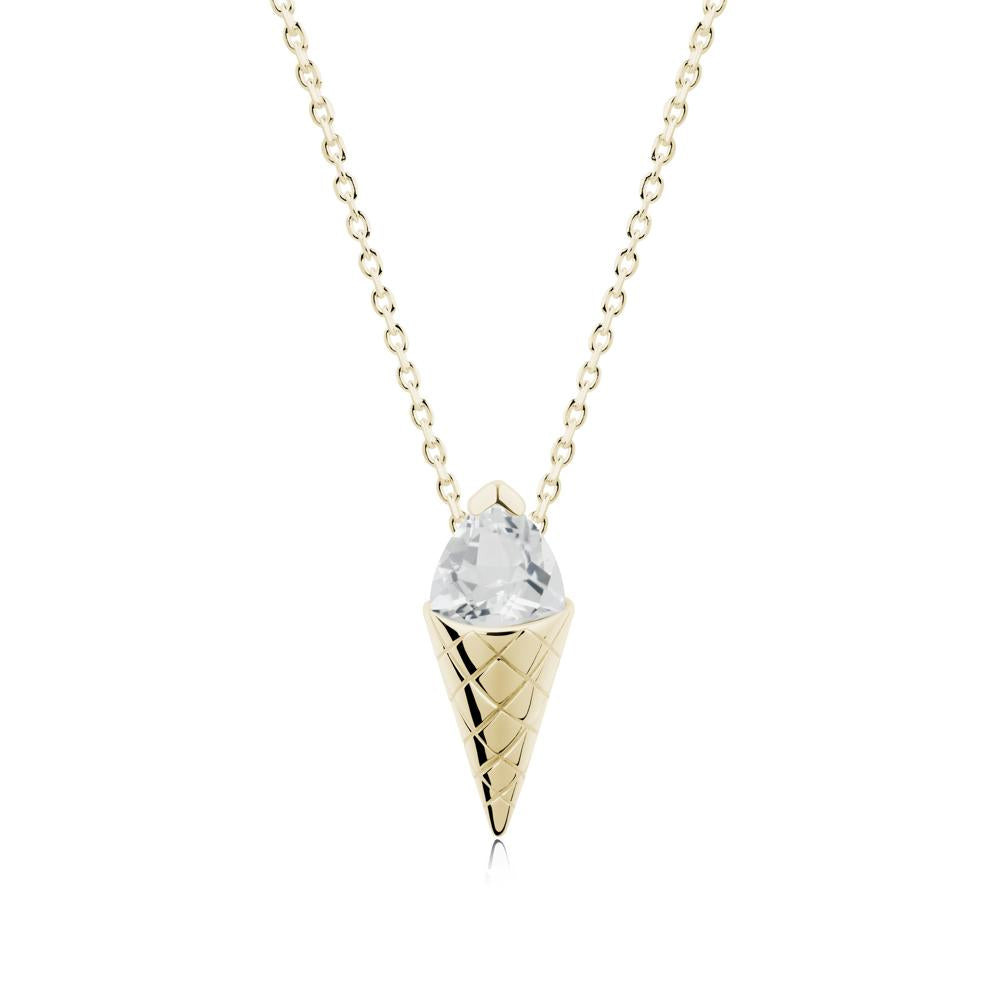Creative Trillion Cut White Topaz Necklace - LUO Jewelry #metal_14k yellow gold