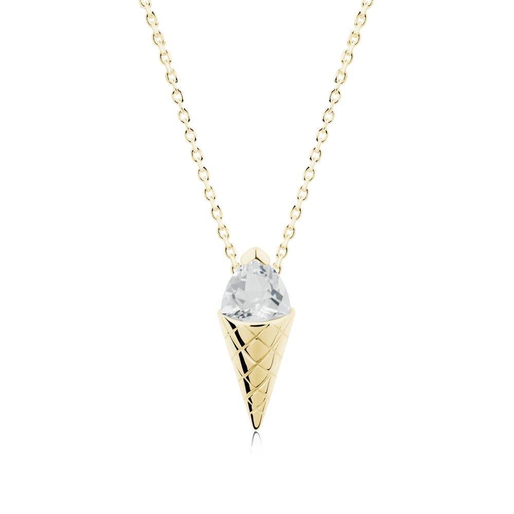 Creative Trillion Cut White Topaz Necklace - LUO Jewelry #metal_18k yellow gold