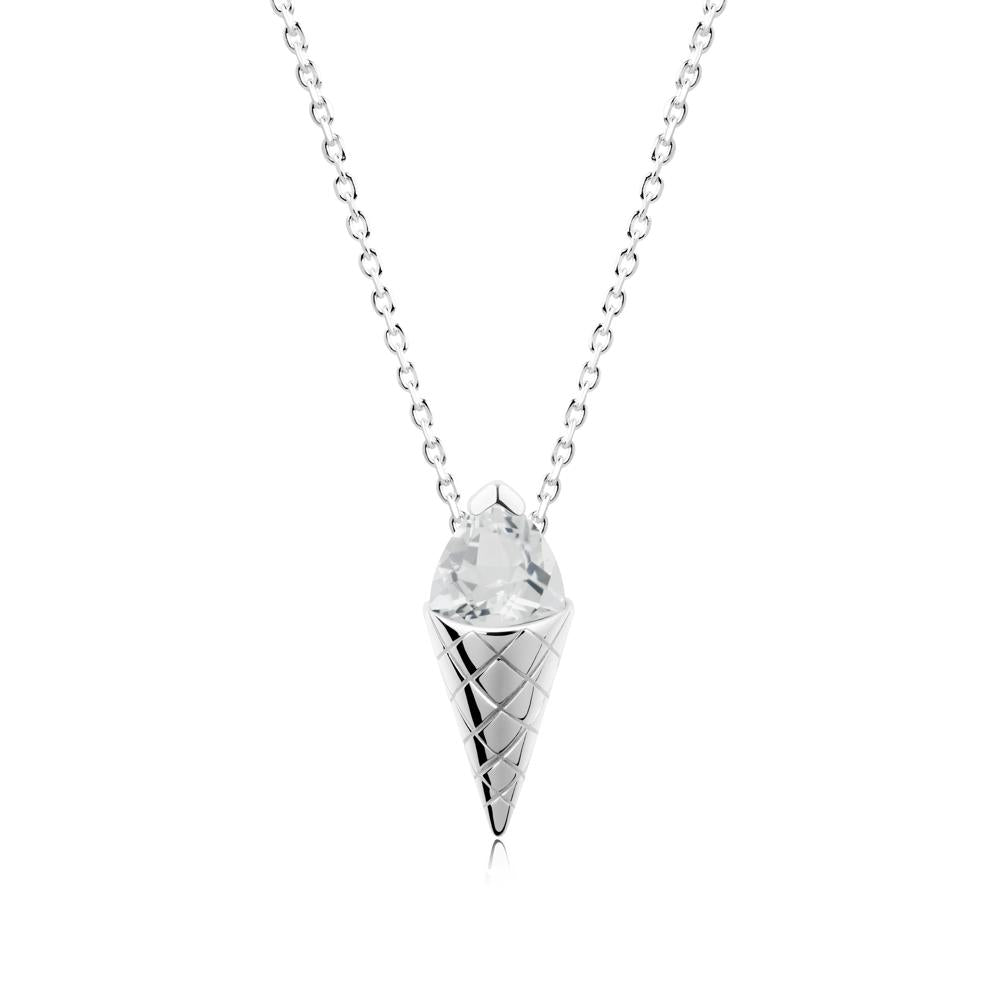 Creative Trillion Cut White Topaz Necklace - LUO Jewelry #metal_sterling silver