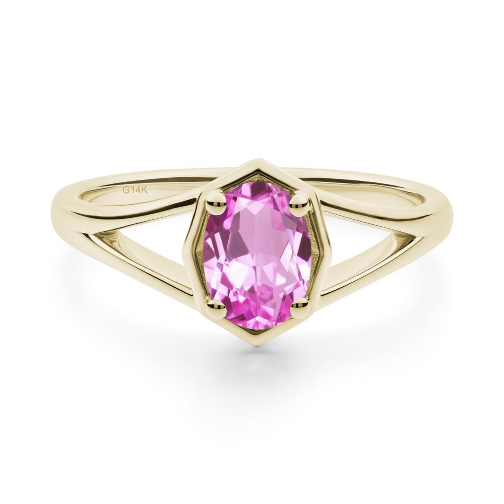 Solitaire Pink Sapphire Ring with Octagon Frame | LUO