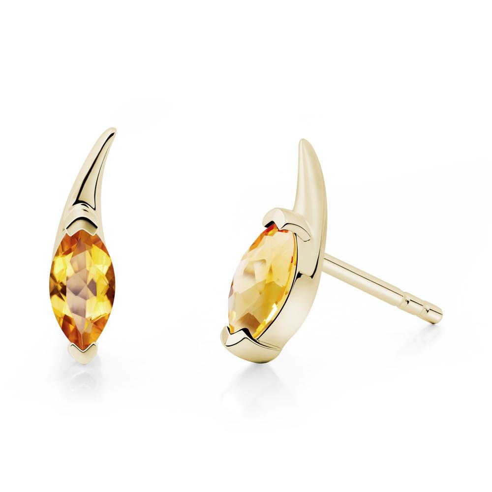 Marquise Citrine Stud Earrings - LUO Jewelry #metal_14k yellow gold