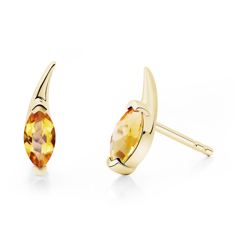 Marquise Citrine Stud Earrings - LUO Jewelry #metal_18k yellow gold