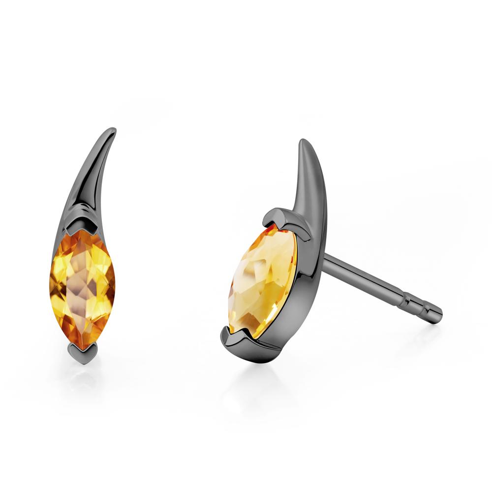 Marquise Citrine Stud Earrings - LUO Jewelry #metal_black finish sterling silver