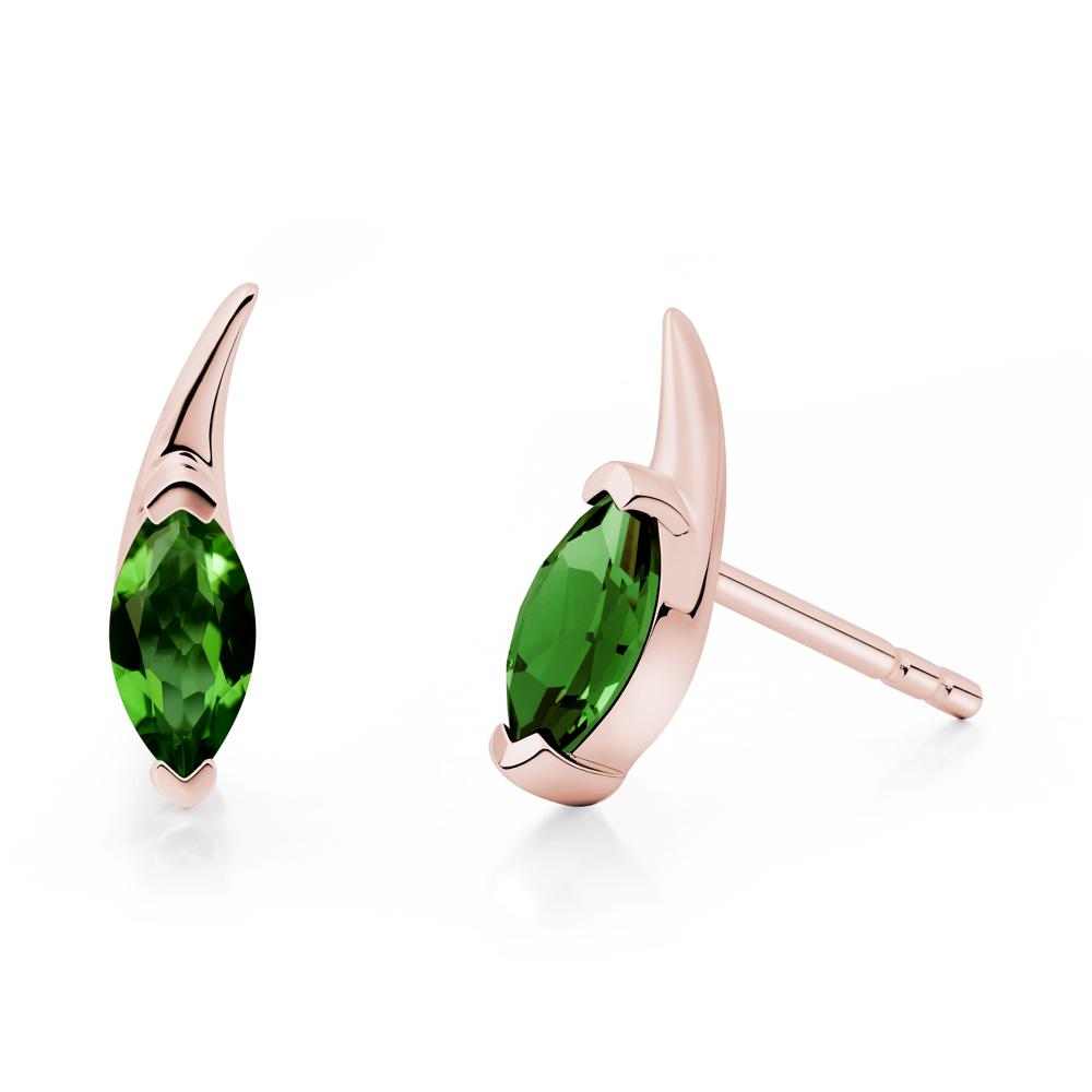 Marquise Diopside Stud Earrings - LUO Jewelry #metal_18k rose gold